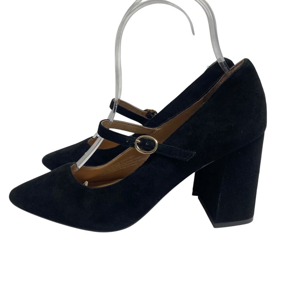 Halogen Atlantic Pacific Womens Helenah Black Suede Mary Jane Heel Pumps - Picture 2 of 9